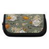 Pen Case Large Capacity 300D Polyester Double Zipper with Dual Storage for Pens Ruler Scissors and Earphones for Daily School Use