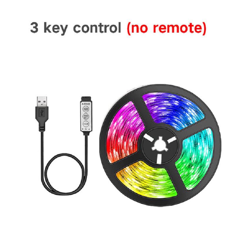 Мини-лента RGB 5050 для подсветки телевизора, 3 кнопки, 5В, семицветный набор