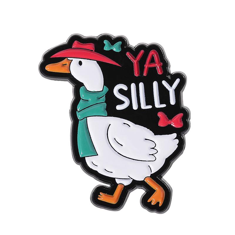5-7PCS/SET Enamel Pins Custom Silly Goose Club Brooches Lapel Badges Clothes Animal Jewelry Gift for Friends