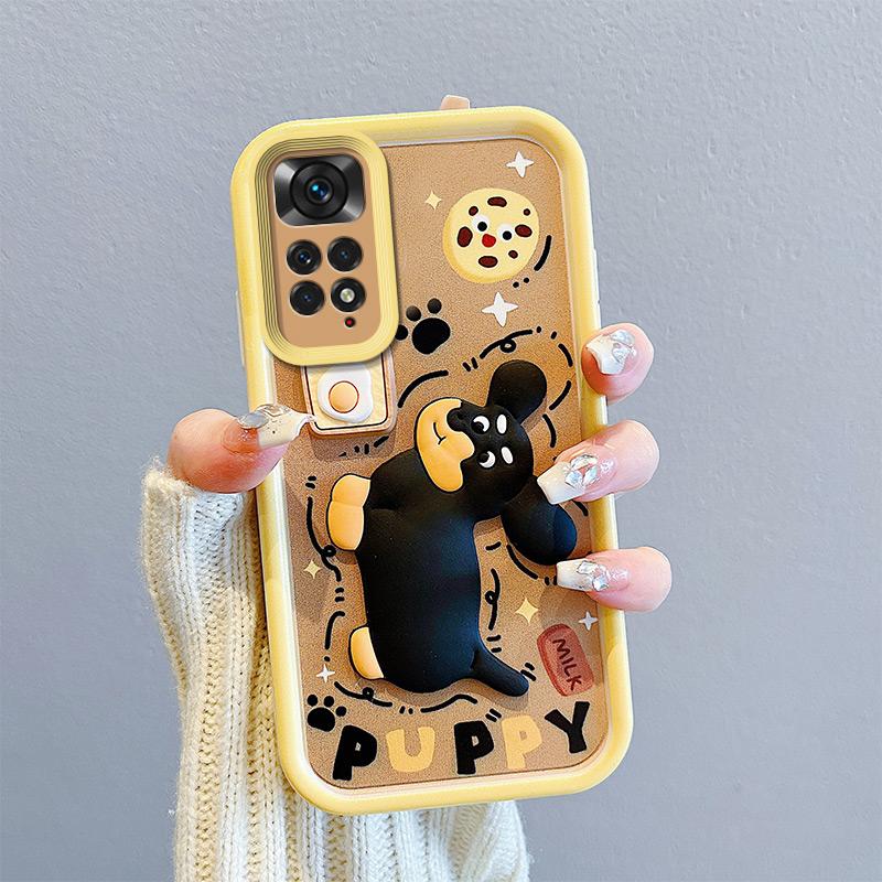 KEYSION Противоударный чехол для Redmi Note 11 Pro 5G 11S со шнурком, силиконовый милый 3D-чехол для телефона с мультяшной куклой для Redmi Note 11 Pro+ 5G