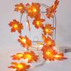 Garland String Light Battery Operation Red Maple Leaf Thanksgiving Decor Lamp Fairy String Light for Home Holiday Party Lighting