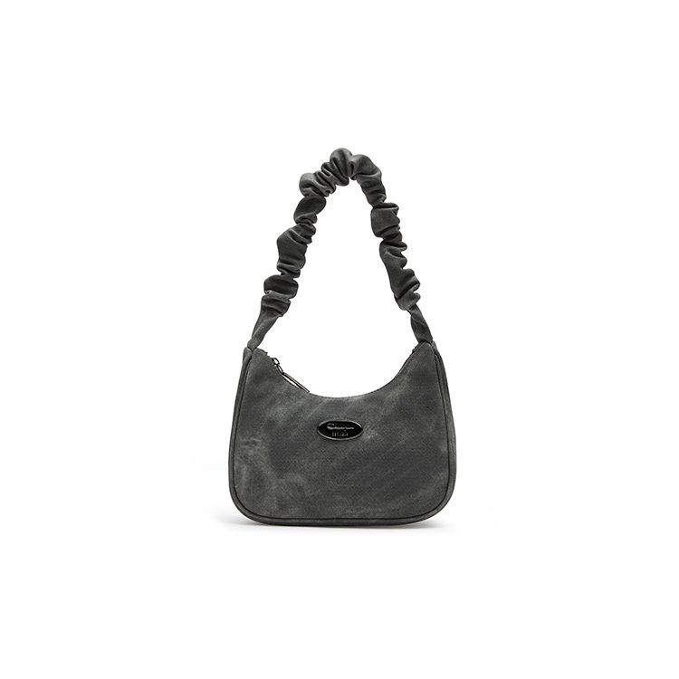 Champion Twisted Underarm Bag Script Logo Enamel Tag Pleated Hair Tie Shoulder Strap Casual Versatile Synthetic Leather Shoulder Bag Small U4AACPU14
