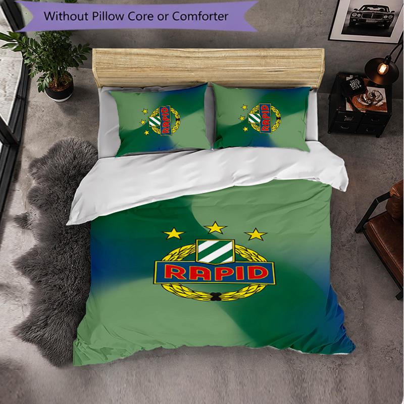 Rapid Wien FC Themed Bedding 3Pcs Duvet Cover Set Decorative Bed Linen For Teen Room Home Decoration