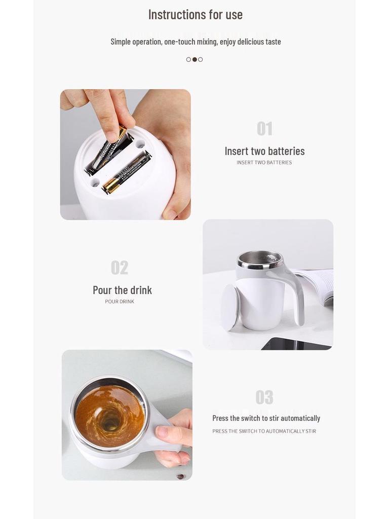 Portable Automatic Magnetic Stirring Insulated Stainless Steel Coffee Cup