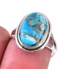 Кольцо из чистого серебра 925 пробы с натуральным бирюзовым медным камнем S.6 v1b11