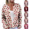 Ladies' Fashionable Long Sleeved Valentine's Day Printed Jacket Cardigan