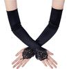 Long Opera Party 20s Satin Gloves Stretchy Adult Size Elbow Length