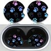 2Pcs/set Car Cup Holder Coaster Absorbent Synthetic Rubber Car Cup Mats with Finger Notch, Non-Slip Dog Paw Print Design for Car Accessories