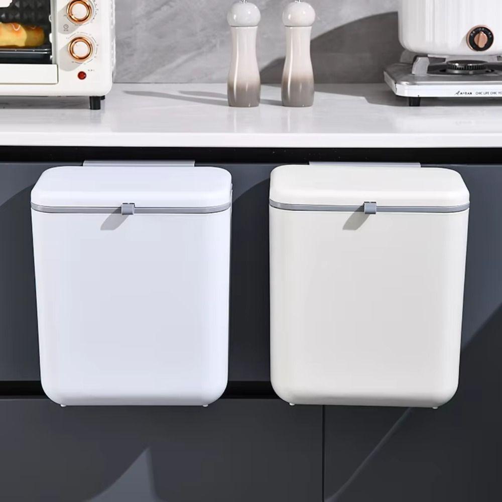 Wall Mounted Garbage Recycling Bin Dual Inner Flip Type Storage Bin Kitchen Bathroom