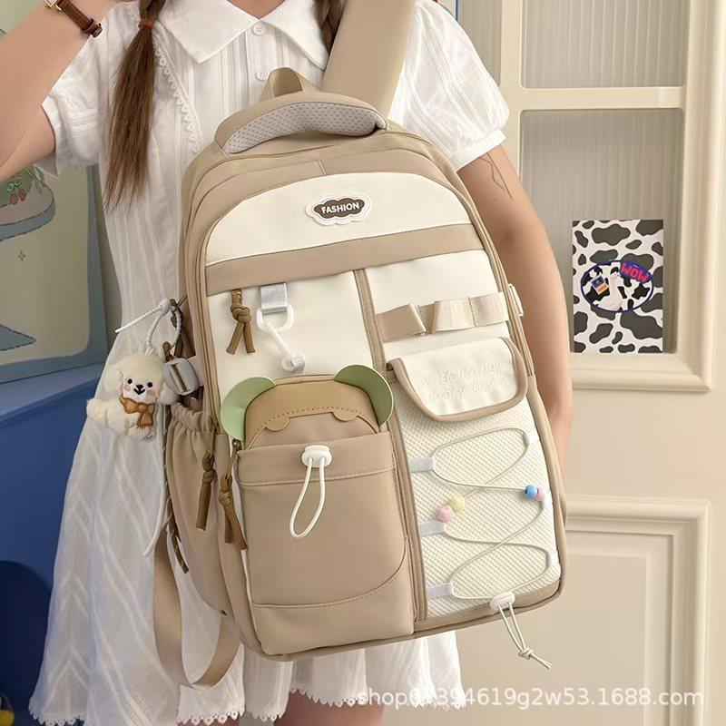 Schoolbag Japanese ins college style fresh and sweet schoolbag female high value junior high school students lightweight large capacity backpack