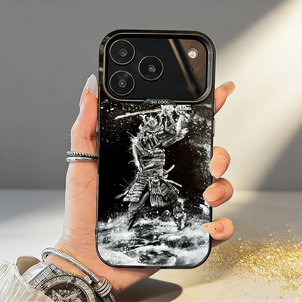 Японские комиксы Вагабонд Самурай Чехол для телефона для iPhone17,16,15,14,13,12,11,Pro,MAX Белый Матовый Ударопрочный Чехол