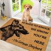 No Need To Knock We Know You Re Here German Shepherd Dog Door Mat With Print Flannel Welcome Rug For Home Entryway Pet Lover
