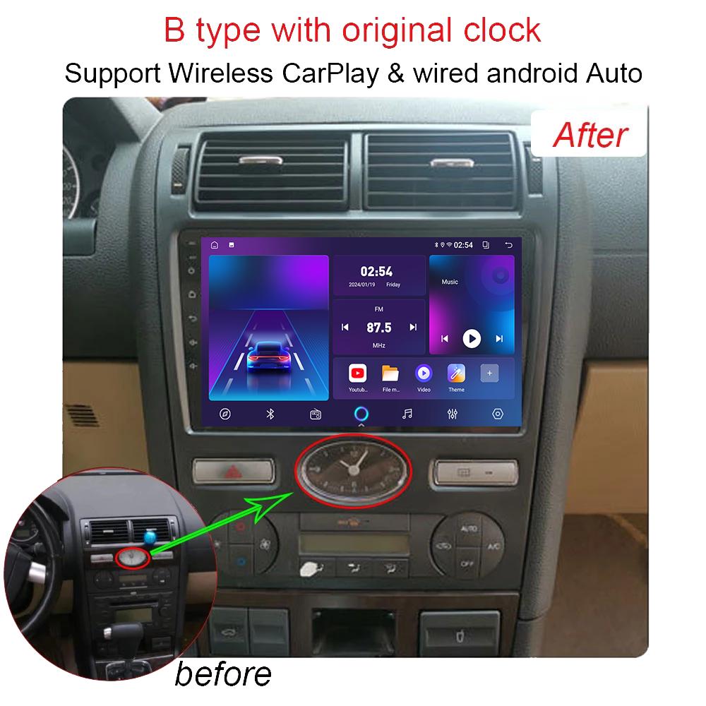 Android Carplay автомобильное радио для Ford Mondeo 3 2004-2007 мультимедийный проигрыватель головное устройство стерео GPS навигация BT WIFI 4+64 ГБ
