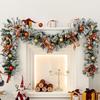 2.7m Flocked Christmas Vine with Simulated Snow - Holiday Window Hanging Decoration