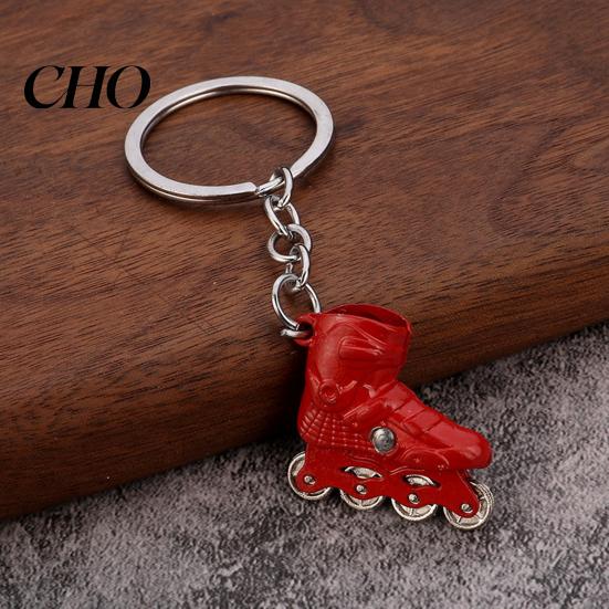 Keychain Gift Zinc Alloy Pendant, 3D Simulated Roller Skate Shape Multi-color Accessory Key Ring, Multiple Colors Practical Hanging Metal Plated