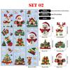 9pcs/set Christmas Static Cling Stickers Window Decals Santa Claus Scene Festive Window Decals Christmas Home Party Decor