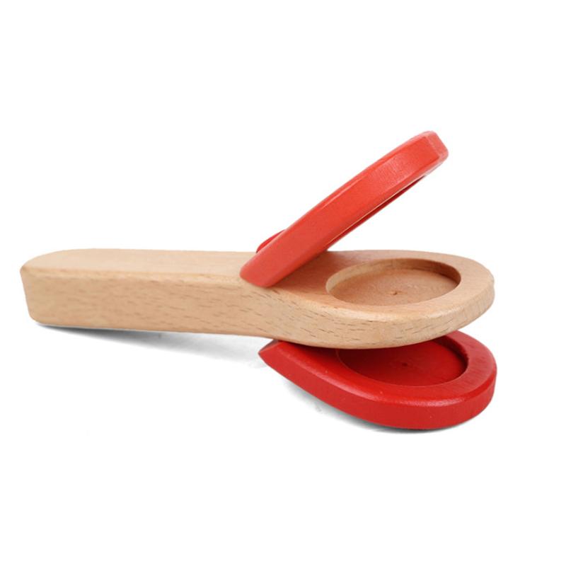 Детские музыкальные инструменты Игрушки Мини-аксессуары для детской коляски из дерева Хлопушка Цвет бревна Колокольчик Песочный молоточек Звук TMZ