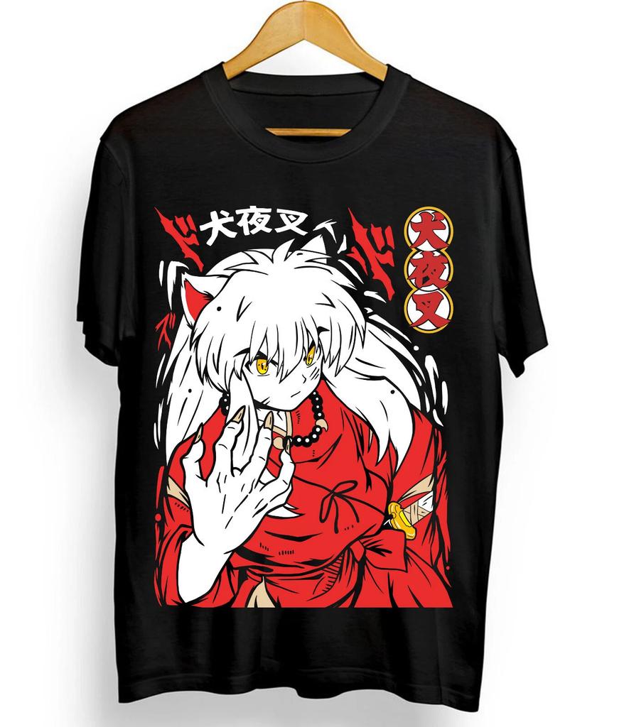 Inuyasha Sesshomaru Tshirt Red Moon Inu Yasha Kawaii Anime Tee All Size