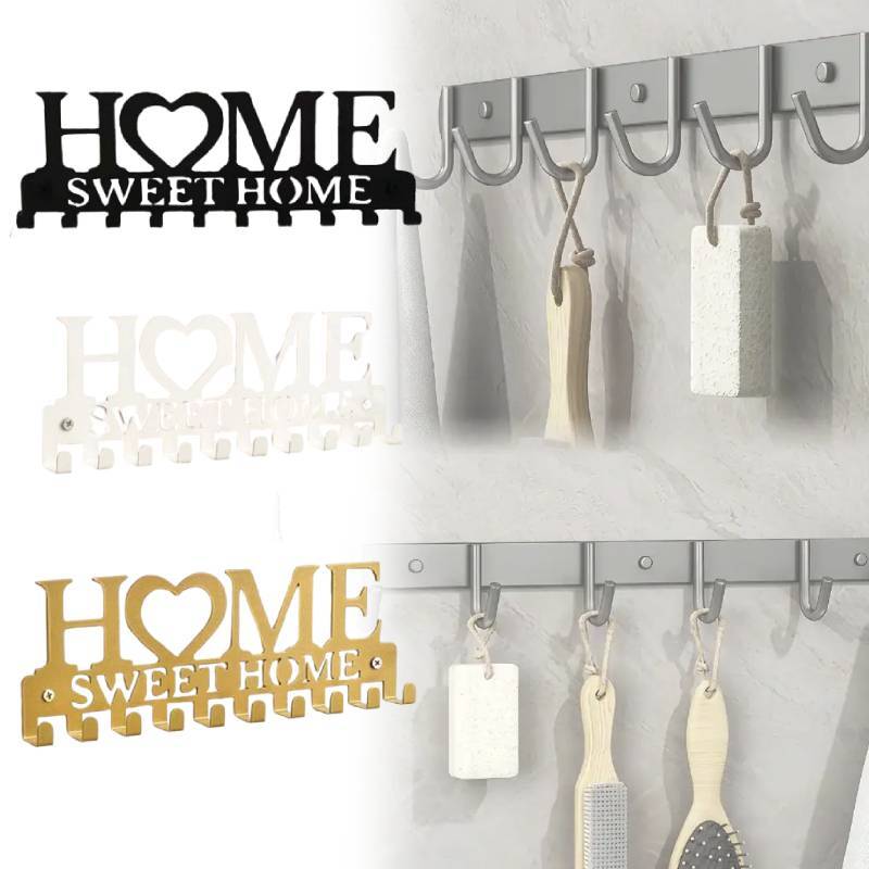 Modern Iron Home Letter Key Towel Organizer With Screw Mount For Household Storage