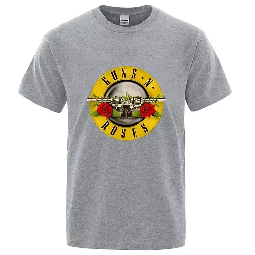Футболка Guns N Roses из чистого хлопка для мужчин и женщин, модная легкая роскошная уличная одежда для мальчиков, музыка