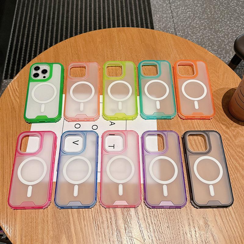Three-in-one Magnetic Phone Case for IP16 Pro Max Second Generation Colorful for IP16pro Transparent TPU