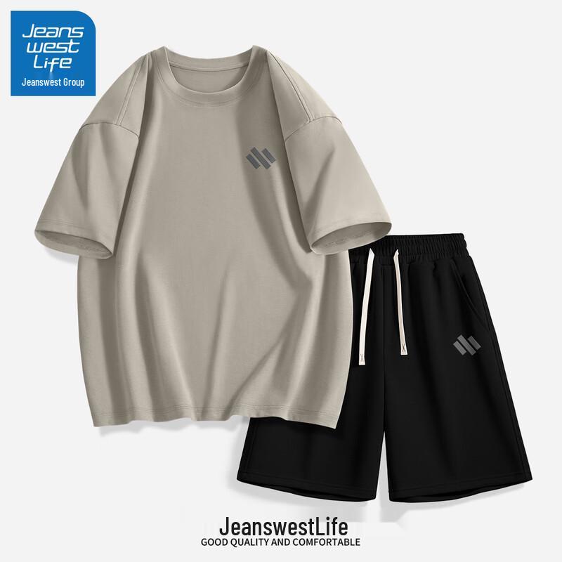 JEANSWEST LIFE Мужской комплект: хлопковая футболка и шорты большого веса