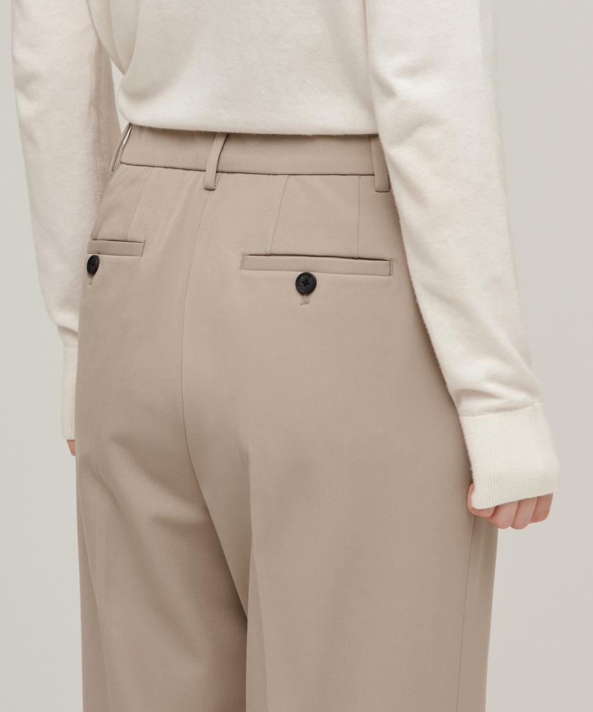 MUSINSA STANDARD WOMAN Women'S Heavyweight Fleece-Lined Wide Hidden Elastic Waist Slacks [Beige]