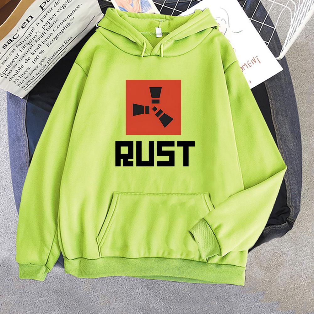 Game RUST Print Hoodie Loose Streetwear Men Pullovers Oversized Clothing Winter Sweatshirts Fleece Long Sleeve Sudaderas