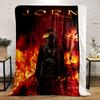 Raven Warrior with Fiery Cross for all seasons blanket lunch break throw gift