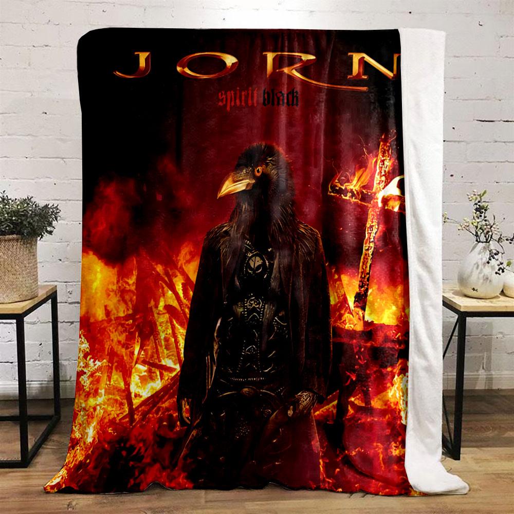 Raven Warrior with Fiery Cross for all seasons blanket lunch break throw gift