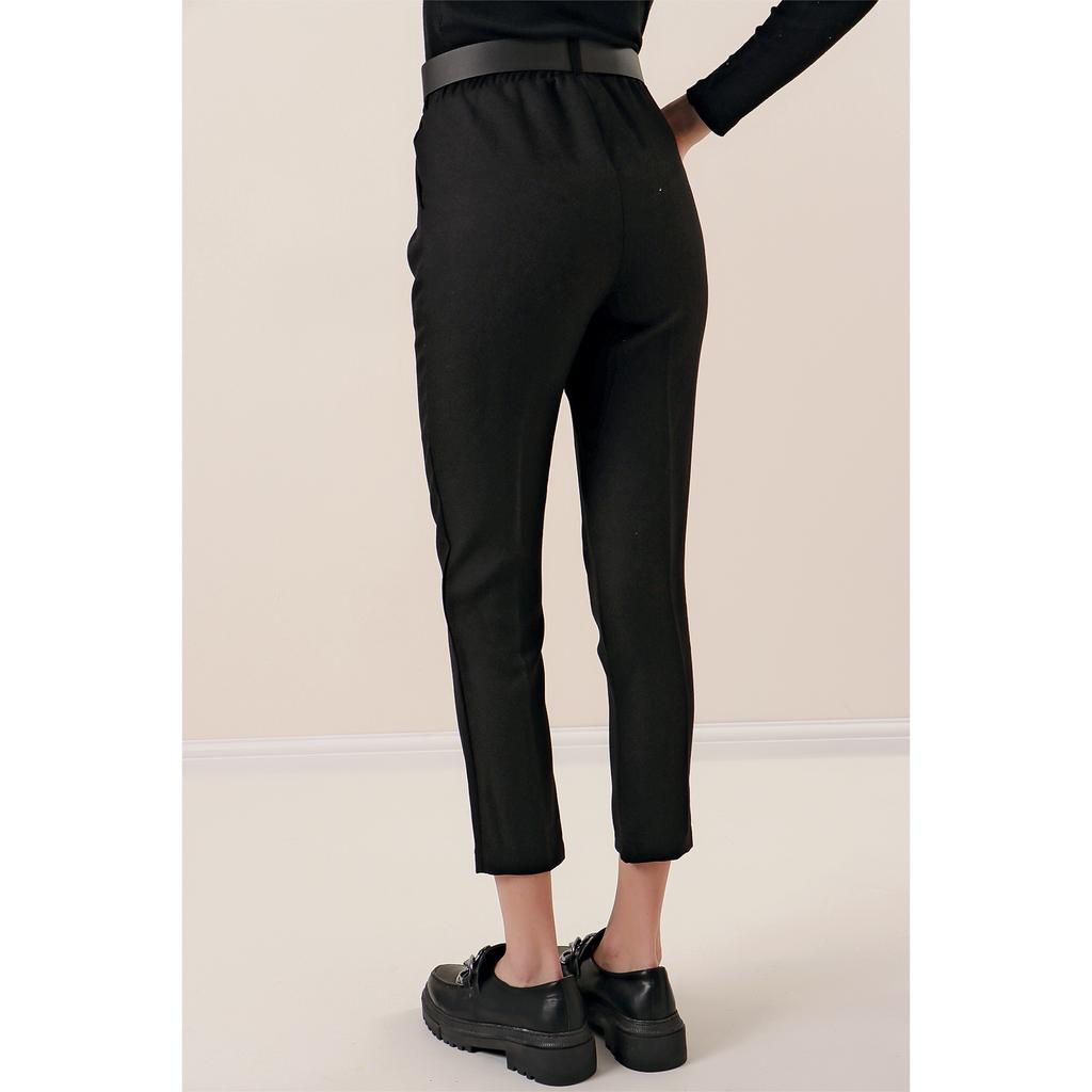 Брюки с эффектом шерсти с эластичным поясом