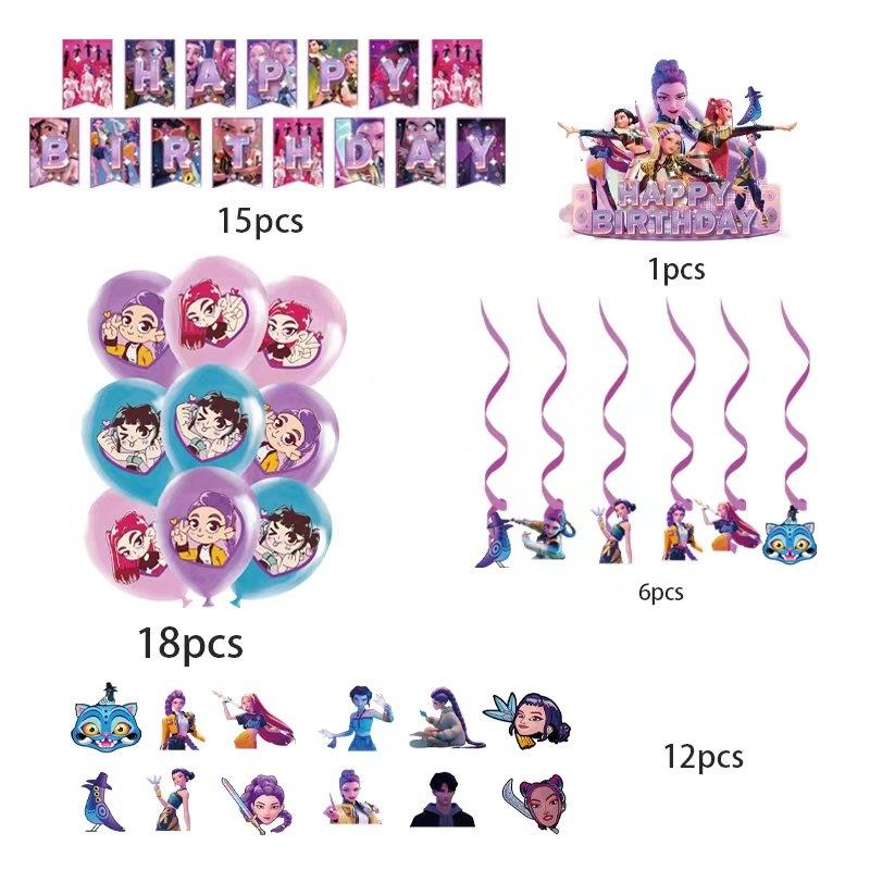 Баннер для украшения тематической вечеринки по случаю дня рождения, флажки, флажок для торта, воздушные шары - Набор