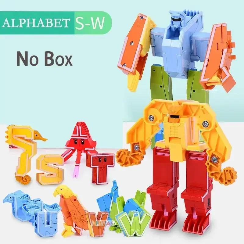 26 букв A-Z Алфавит Животное Динозавр Воин Деформация Экшн-фигурки Трансформация Робот Игрушки Для Детей Подарок Бринкедос