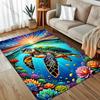 1 шт. Красочный ковер с принтом черепахи в океане для гостиной, спальни, дивана, придверный коврик, домашний декор, коврик для пола с противоскользящим покрытием