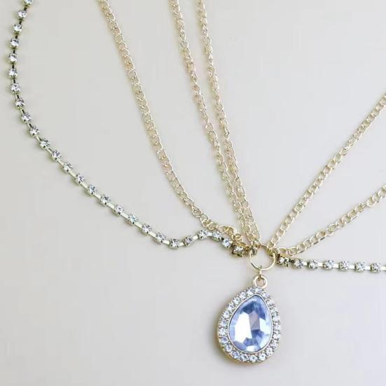 Forehead Chain Water Drop Pendant Decoration Adjustable Head Circumference Forehead Chain Hair Accessory