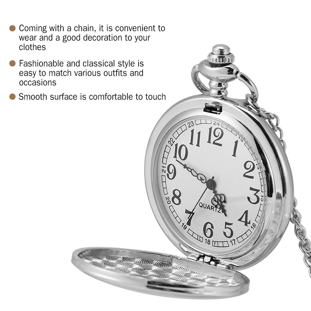 Кварцевые  Часы  Часы 3 Цвета Классические Кварцевые Аналоговые Гладкие Часы Кулон-Ожерелье с Цепочкой