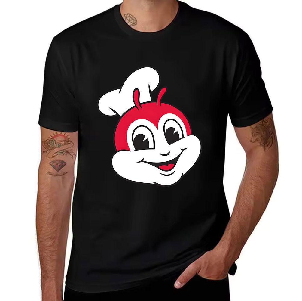 Unisexs Cotton Tshirt With Jollibee Print Casual Crew Neck Short Sleeve Tee For Daily Wear