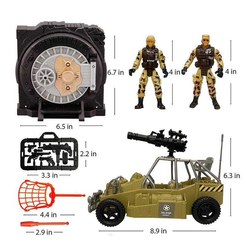 DIY Special Army Forces Toys With Military Bank War Versus Car SWAT Parts Camouflage Soldiers Play Set For Kids Boy Gifts