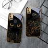Фантастический черный кот Для Samsung A 31 32 A33 A34 35 14 A15 13 A16 25 26 50 52 53 54 55 56 70 71 72 73 Золотой стеклянный чехол для телефона