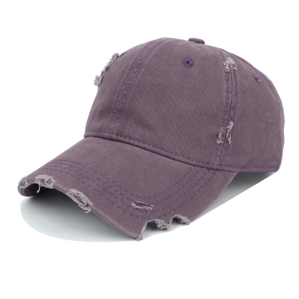 Ripped Brim Hole Baseball Cap Adjustable Sunscreen Hats Fashion Baseball Hats For Man Women Unisex