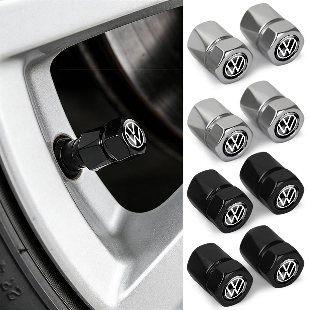 W1523D Metal Car Wheel Tire Valve Stem Caps Exterior Accessories For Volkswagen VW R Polo Passat Rline Golf 4 5 6 Tiguan Jetta GTI