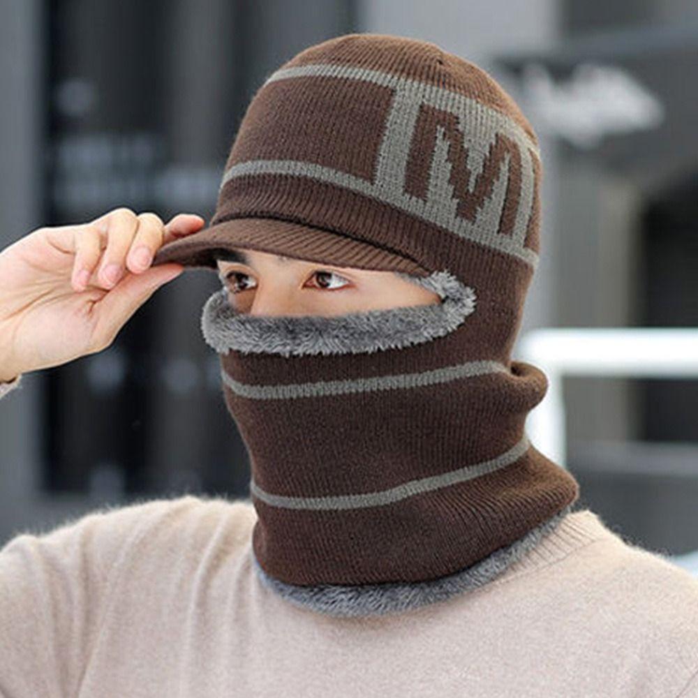 Fleece Beanie Hat Scarf Soft Balaclava Winter Neck Scarf Cap Outdoor