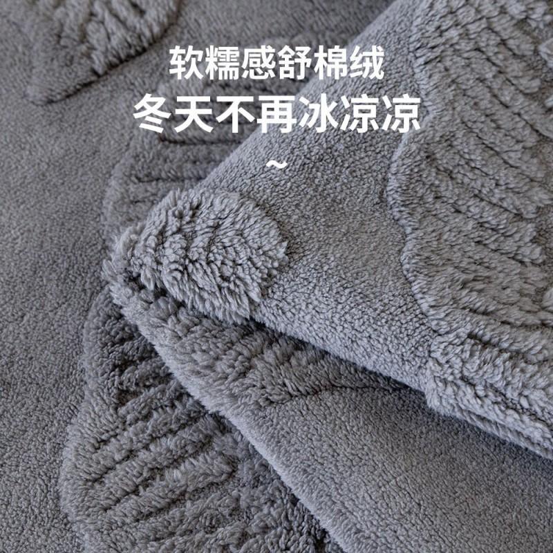 Thick Fleece Sofa Cushion Leaf Jacquard Non-Slip Couch Cover Home Decor