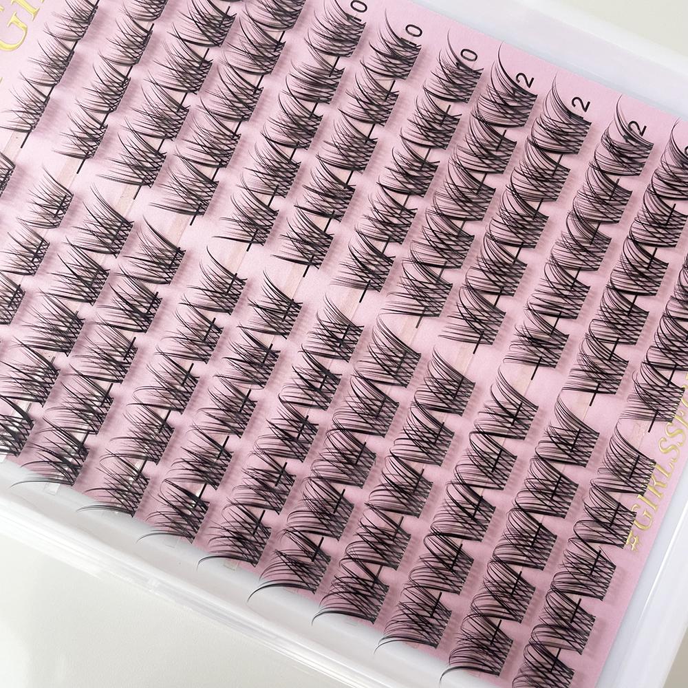 Handmade Synthetic Fiber Full Strip Eyelash Extensions DIY D Curl Natural Style False Eyelashes for Home Use