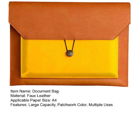 Папка-держатель для документов формата А4 с эластичной резинкой из искусственной кожи, большой емкости