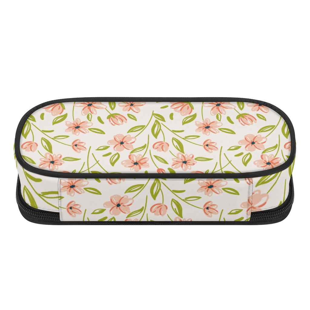 Pen Case Large Capacity Strong Polyester Fabric Zipper Closure with Mesh Pocket Removable Divider and Pen Slots for Classroom Use