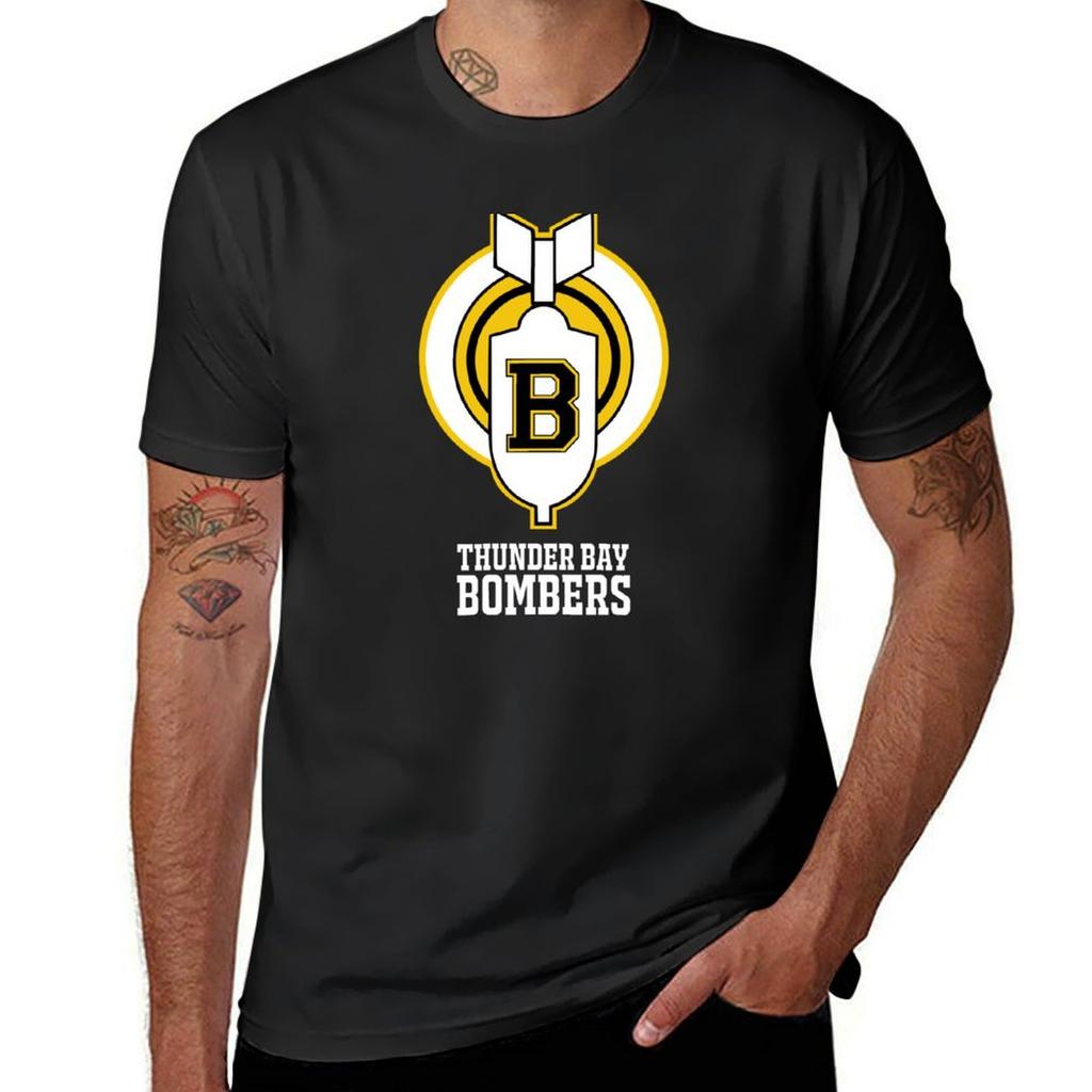 Thunder Bay Bombers Hockey Team (Youngblood Movie) T-Shirt Blouse Graphics Quick-drying Customs Design Your Own T Shirt Men