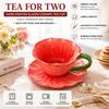 Tableware Ceramic Coffee Cup Saucer Set Flower Shaped Ceramic Coffee Mug  Wedding Party