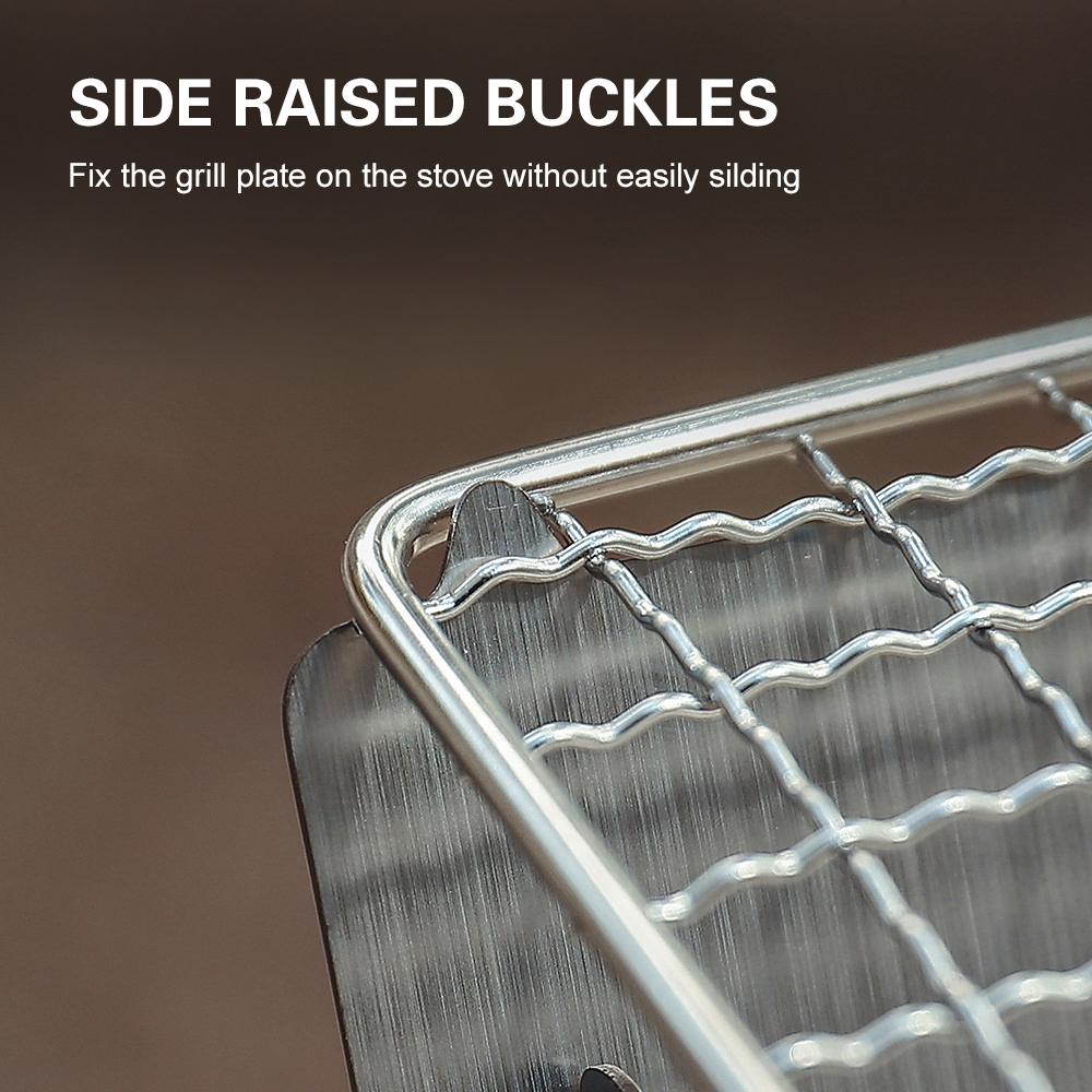 TOMSHOO Кемпинговая дровяная печь с грилем для улицы Портативная складная нержавеющая сталь