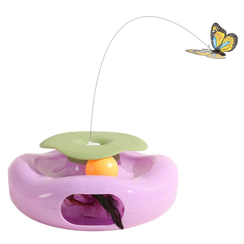 Built-in Feather Electric Cat Rotating Toy Creative Smart Pet Turntable Toy  Pet Supplies